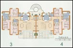 Plan of the first floor villas 3 & 4
